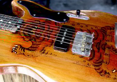 Tumbleweed "Golden Tiger" Custom, American Handcrafted Electric Guitar. Tele Style.