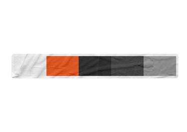 a sticker with the color palette of the branding of Fortdrive