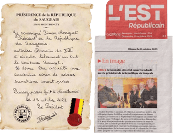 Article et lettre de passage saugeais