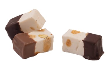 Nougat met melk en pure chocolade
