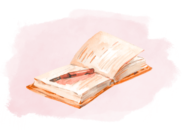 watercolor notebook and pen, symbols of reflection and journaling
