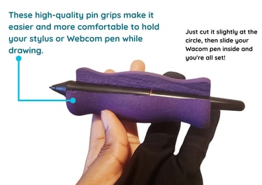 Long foam pencil grip for drawing, writing, and digital stylus support – ergonomic design  comforl