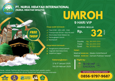 paket umroh januari februari 2025 vip