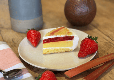 entremet fraise rhubarbe