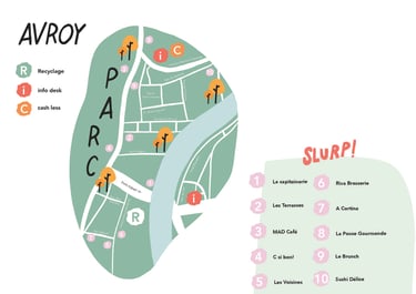 Branding Slurp Liège festi food - plan - par Soleado studio