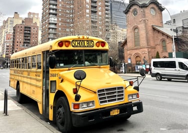 Autobús escolar típico de Nueva York 