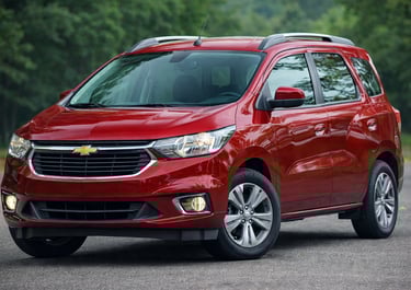 carro grande e barato chevrolet spin vermelho moderno espaçoso