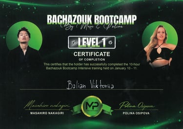 Certificate Bachazouk Level 1 2026_Balian Viktoriia