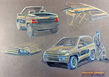 croquis citroen scarabée d'or heuliez 1990