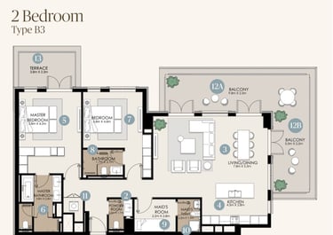 nawayef park views 2 bedroom designs