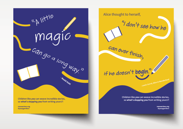 Young Writers Workshop duo poster mockup