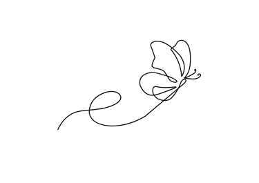 Elément décoratif - papillon monoligne noir  Joanie Frigau