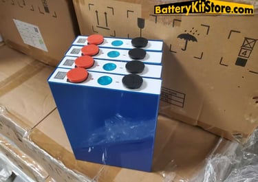 detail of prismatic LiFePO4 battery cells