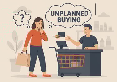 a man and woman standing in front of a shopping carton