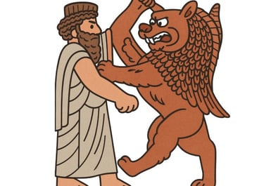 Ahura Mazda fighting the Ahriman