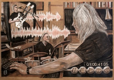Music recording composite illustration