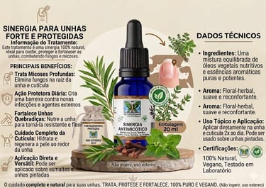 Natural antifungal nail treatment synergy with essential oils and herbs for healthy cuticles and strong nails.