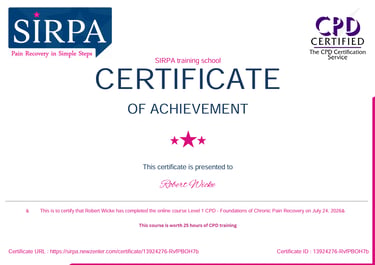SIRPA Level 1 Certificate 