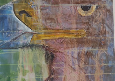 a painting of a bird