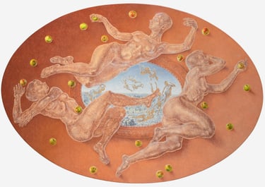 The Dome, Skaiste Verdingyte, composition, oil on canvas, painting, Lithuanian artist
