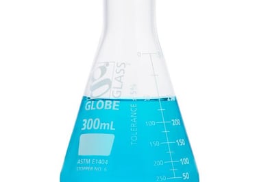 flasks, beakers and petri dishes