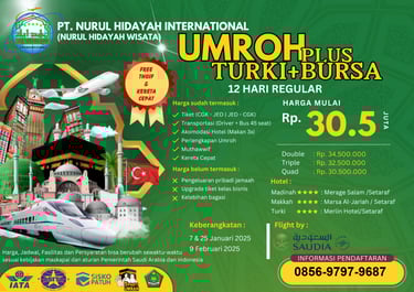 umroh plus turki 2025 reg bursa + kereta cepat
