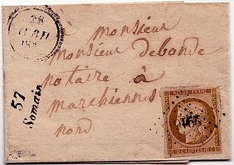 Somain : kleine Ziffern 2916 und Einzeiler.