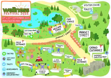 Wellness festival sitemap illustration