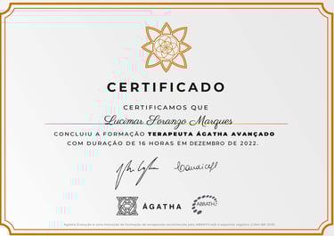 certificado terapeuta Agatha