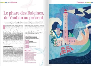 article illustré sur l'histoire du phare des baleines