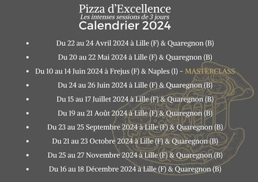 calendrier formation Pizza