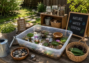 A nature water station in the backyard.