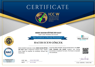 ICC W 200 Saatlik Eğitim. Bebek Bakımı Eğitimi