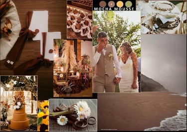 Moodboard Mocha Mousse par Rêvons Mariage