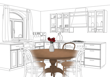 illustration of the Artful Interiors Coloring book