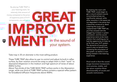 HiFi acoustic treatment with Tube Bass trap, AbFusor, Acoustic Wall Panel, QR Diffusor