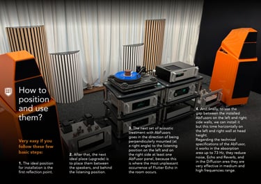 HiFi room treatment with acoustic elements
