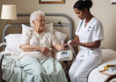 a nurse and a nurse in a hospital bed