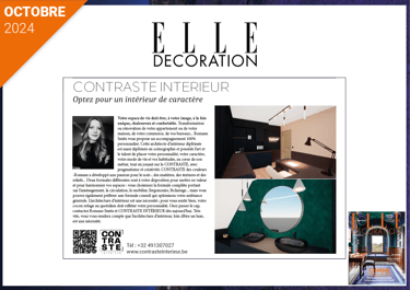 Article Contraste Intérieur publié dans le magasine Elle décoration 