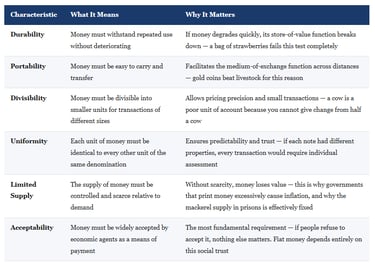 IB Economics The Characteristics of Good Money