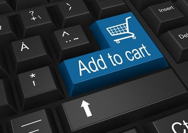 An Enter keyboard with the text Add to cart
