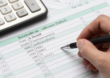 A professional lawyer reviewing detailed business contracts in a modern office.