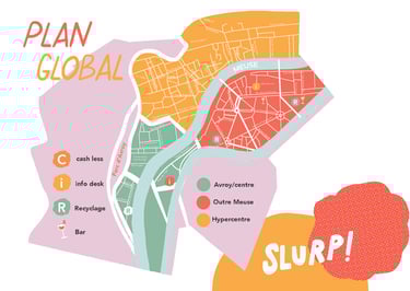 Branding Slurp Liège festi food - plan - par Soleado studio