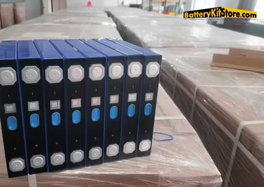 detail of LiFePO4 prismatic battery cells