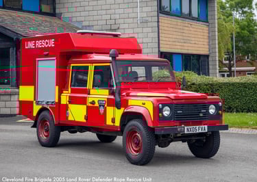 Cleveland Fire Brigade Land Rover Line Rescue Unit based at Coulby Newham fire station