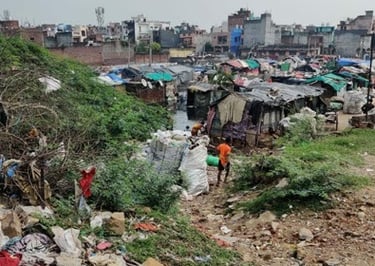 The Jahangir Puri slum in Delhi.