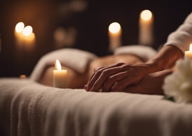 candlelit massage in dark room