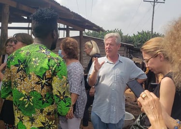 Tourists Visiting Palm Kennel Oil Processing in Ghana