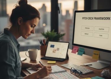 Founder prioritizing judgment and decision-making over reliance on pitch deck tools and templates.