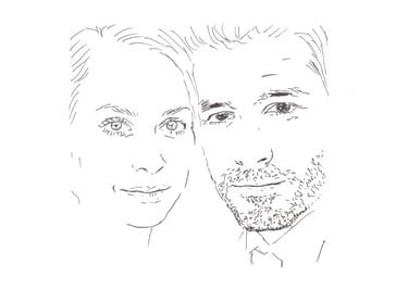 portrait couple stylisé simple